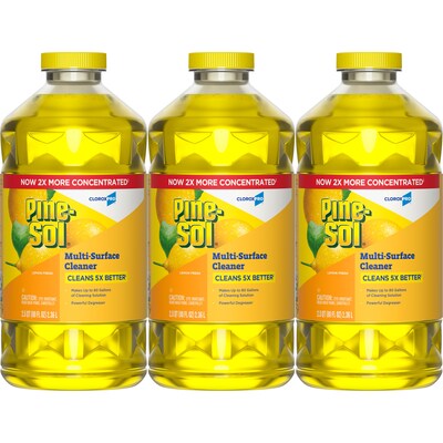 Pine-Sol Multi-Surface Cleaner/Degreaser, Lemon Fresh Scent, 80 Fl. Oz. 3/Carton (60607CT)