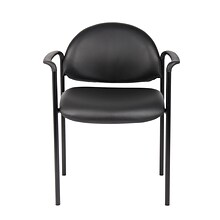 Boss Diamond Caressoft Vinyl Stacking Chair,  Black (B9501-CS)