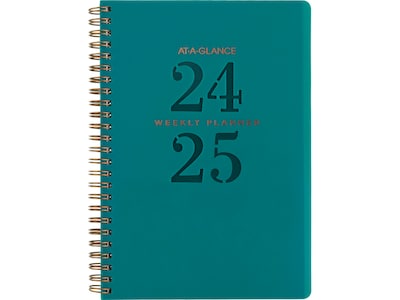 2024-2025 AT-A-GLANCE Signature Lite 5.5 x 8.5 Academic Weekly & Monthly Planner, Teal (YP20LA-12-