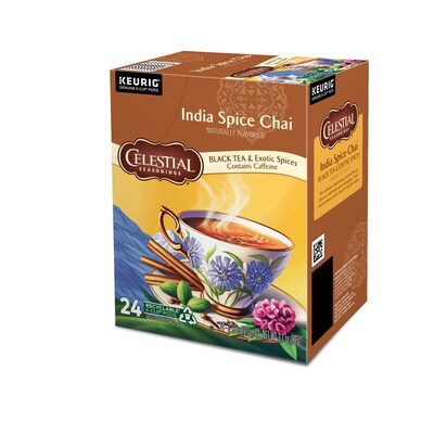 Celestial Seasonings India Spice Chai Tea, 0.13 oz. Keurig® K-Cup®p Pods, 24/Box (14738)