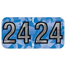 Medical Arts Press Holographic End-Tab Year Labels, 2024, Blue, 500/Roll (0724HBE)