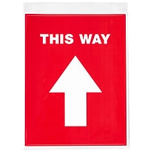Avery Directional This Way Preprinted Floor Decals, 8 x 10.5, Red/White, 5/Pack (83091)