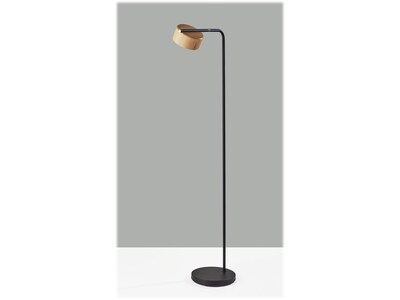 Adesso Roman 55" Metal/Wood Floor Lamp with Drum Shade (6107-01)