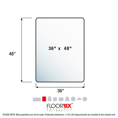 Floortex Ecotex 36" x 48" Rectangular Chair Mat for Carpets up to 3/8", Enhanced Polymer (ECO113648EP)