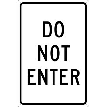 Directional Signs; Do Not Enter, 18X12, .040 Aluminum