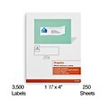 Staples® Laser/Inkjet Address Labels, 1 1/3 x 4, White, 14 Labels/Sheet, 250 Sheets/Box, 3500 Labe