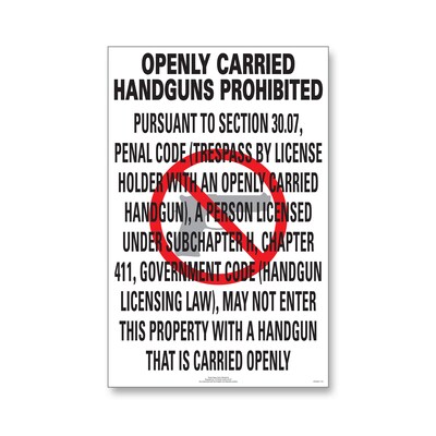 ComplyRight Weapons Law Poster Service, Texas, 17" x 11" (U1200CWPTX)