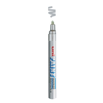 uni PAINT PX-20 Oil-Based Marker, Medium Tip, Silver Metallic (63614)
