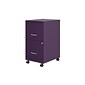 Space Solutions SOHO Smart File 2-Drawer Mobile Vertical File Cabinet, Letter Size, Lockable, Midnight Purple (25277)