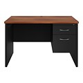 Hirsh 48W Single-Pedestal Desk, Black/Walnut (20539)