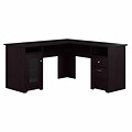 Bush Furniture Cabot 60W L Shaped Computer Desk with Storage, Espresso Oak (WC31830K)