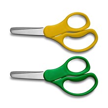 Staples 5 Kids Blunt Tip Stainless Steel Scissors, Straight Handle, Right & Left Handed, 2/Pack (TR