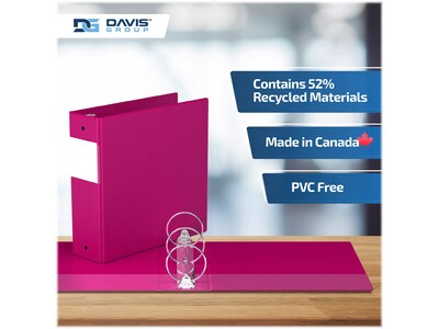 Davis Group Premium Economy 3" 3-Ring Non-View Binders, Pink, 6/Pack (2314-43-06)