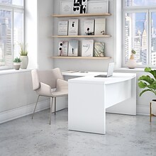 Bush Business Furniture Echo 60W L Shaped Bow Front Desk, Pure White (ECH025PW)