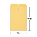 Staples® Brown Kraft Clasp 7 1/2 x 10 1/2 Envelopes, 100/Box