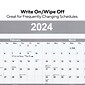 2024 Staples 48" x 32" Dry Erase Wall Calendar, Gray/White (ST58450-24)