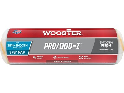 Wooster Brush Pro/Doo-Z Roller Cover, 9, 0.38 Nap, White/Golden, Dozen (0RR6420090)