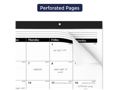2023-2024 AT-A-GLANCE 21.75" x 17" Academic Monthly Desk Pad Calendar, White/Black (SK2416-00-24)