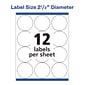 Avery High Visibility Laser Shipping Labels, 2.5"Dia., White, 300/Pack  (5294)