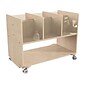 Flash Furniture Bright Beginnings Mobile 7-Section Storage Cart, 24.5"H x 31.5"W x 19.75"D, Brown (MK-KE24275-GG)