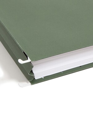 Smead Recycled Hanging File Pocket, 1.75" Expansion, Legal Size, Standard Green, 25/Box (64318)