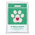 Medical Arts Press® Veterinary Personalized Large 2-Color Supply Bags; Paw Print w/Heart