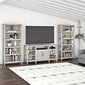 Bush Furniture Key West Tall TV Stand with Set of Two Bookcases, Linen White Oak, Screens up to 65" (KWS027LW)