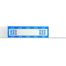 CONTROLTEK $100 Currency Strap, White/Light Blue, 1000/Pack (560019)