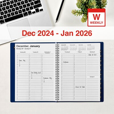2025 Staples 8 x 11 Weekly & Monthly Appointment Book, Navy (TR58470-25)