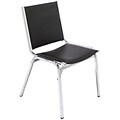 MLP Stacking Chairs; Without Arms, 1-1/2-Thick Padding, Black Vinyl, Chrome Frame
