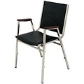 MLP Stacking Chairs; 1-1/2-Thick Fabric Padding, with Arms, Burgundy, Chrome Frame
