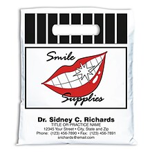 Medical Arts Press® Dental Personalized 2-Color Supply Bags; 7-1/2x9,, Smile w/Sparkle, 100 Bags, (