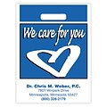 Medical Arts Press® Medical Personalized 2-Color Bags; 7-1/2x9, We Care for You/Blue Heart, 100 Bag