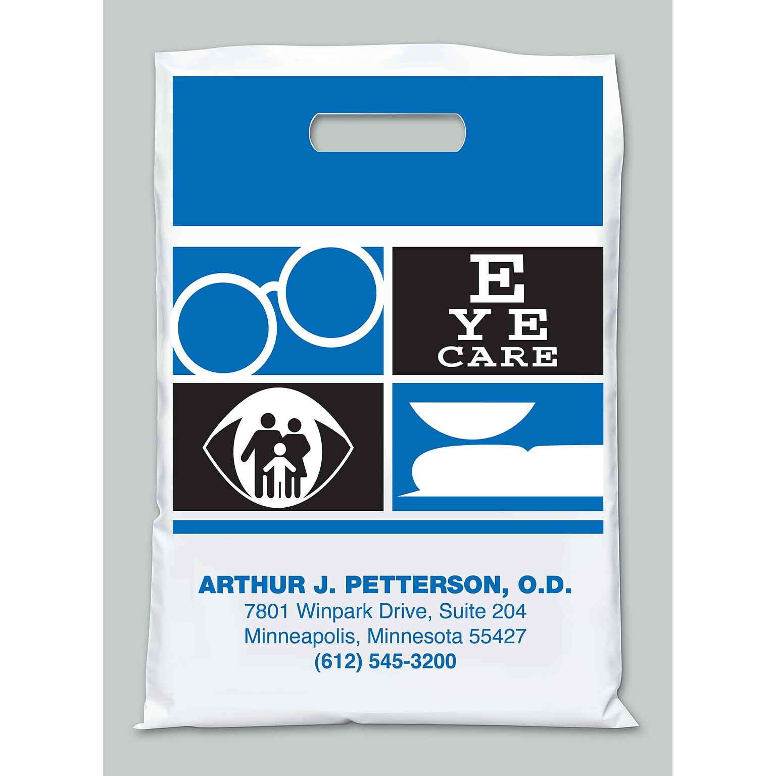 Medical Arts Press® Eye Care Personalized Small 2-Color Supply Bags; 7-1/2x9, Eye Care, 100 Bags, (53172)