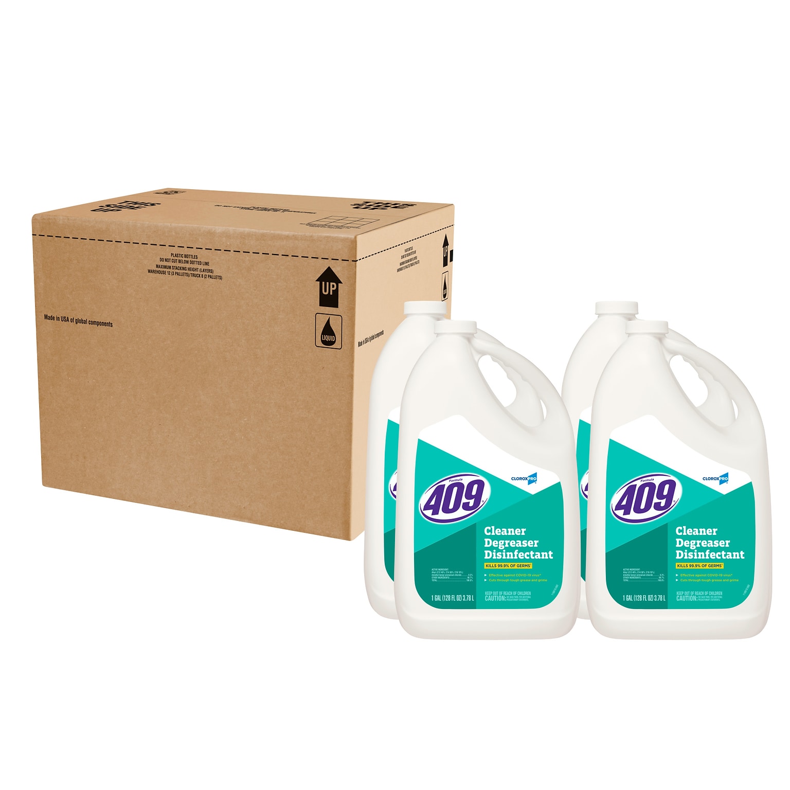 CloroxPro Formula 409 Cleaner Degreaser Disinfectant Refill, 128 fl. oz., 4/Carton (35300)