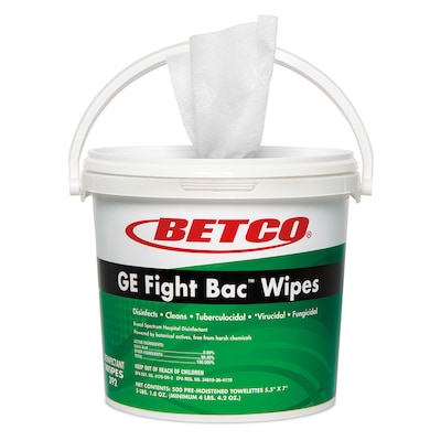 Betco GE Fight Bac Disinfecting Wipes, 500 Wipes/Container, 500/Pack (392F100)