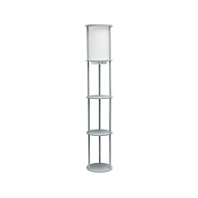 Simple Designs 62.5 Matte Gray Floor Lamp with Cylindrical Shade (LF2010-GRY)