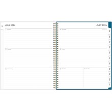 2024-2025 Blue Sky Bakah Blue 8.5 x 11 Academic Weekly & Monthly Planner, Plastic Cover, Blue/Whit