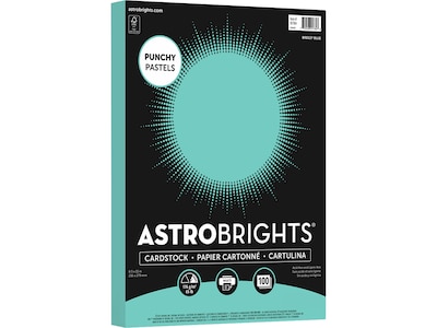 Astrobrights Punchy Pastels 65 lb. Colored Paper, 8.5 x 11, Breezy Blue, 100 Sheets/Pack