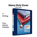 Staples® Heavy Duty 1 3 Ring View Binder with D-Rings, Navy Blue (ST56268-CC)