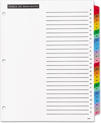 Avery Office Essentials Table 'n Tabs A - Z Tab Paper Dividers, 26 Tabs, Multicolor (11677)