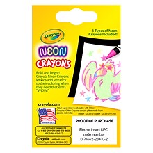 Crayola Neon Crayons, Assorted Colors, 24/Pack, 6 Packs (BIN523410-6)