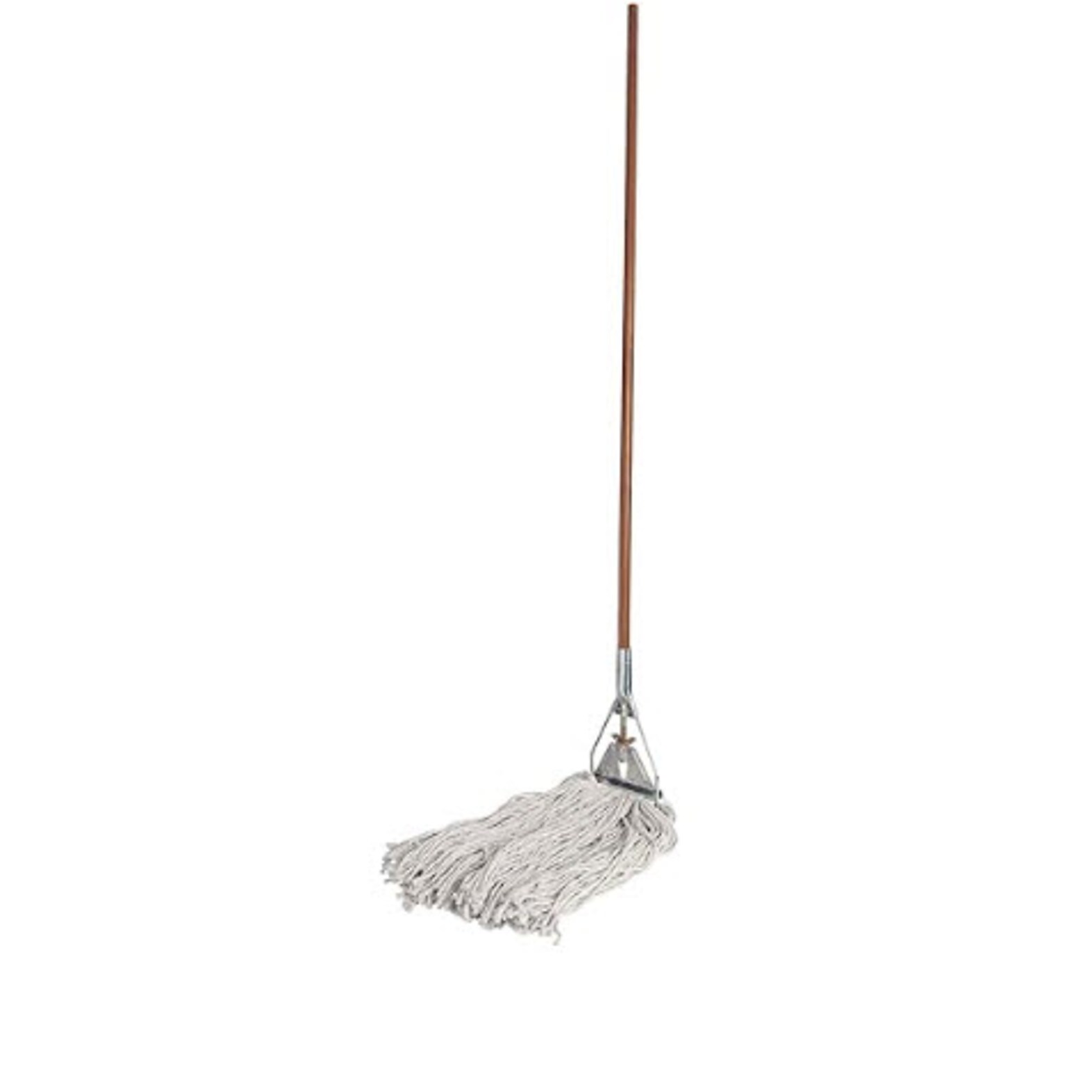 Genuine Joe Wet Mop, 4-Ply, Wood Handle, 24 oz, Natural Cotton, 15/16 x 60