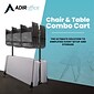 AdirOffice Steel Dolly Chair & Table Combo Cart, Black (690-01)