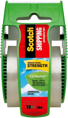 Scotch Greener Commercial Grade Packaging Tape with Dispenser, 1.88 x 19.4 yds., Clear (175G)