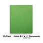 Staples Smooth 2-Pocket Paper Folder with Fasteners, Green, 25/Box (50773/27541-CC)