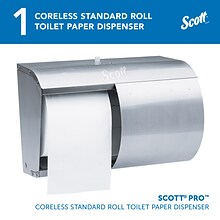 Scott Coreless Double Roll Bath Tissue Dispenser, Stainless Steel (09606)