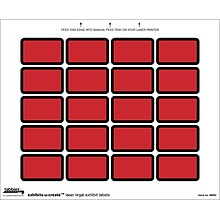 Tabbies Exhibits-U-Create Labels, Blank, 1 X 1 5/8, Red, 240/Pack (48093)