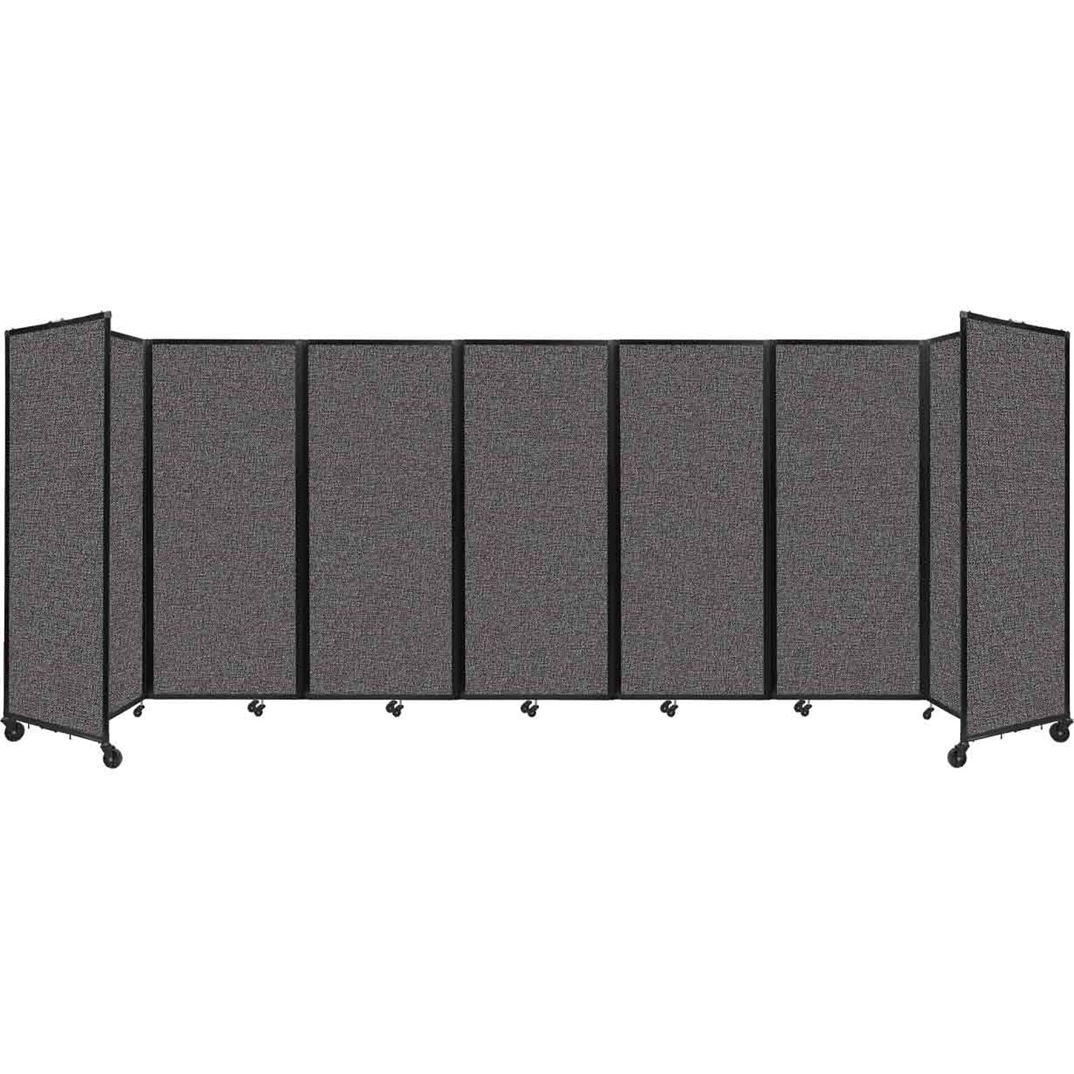 Versare The Room Divider 360 Freestanding Folding Portable Partition, 82H x 234W, Charcoal Gray Fabric (1182707)