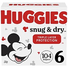 Huggies Snug & Dry Diapers, Size 6, 104 CT (51516)